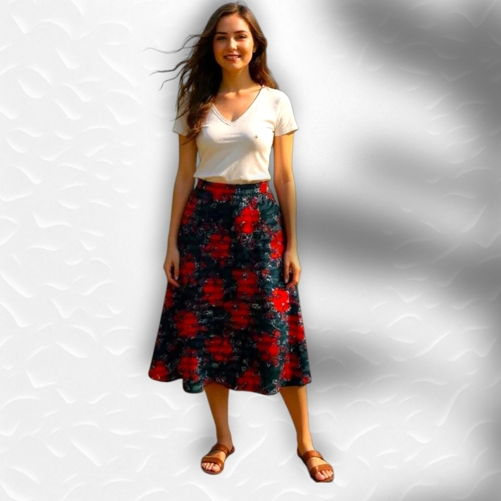 TORRID New Plus size sheer maxi floral rose skirt Size 22